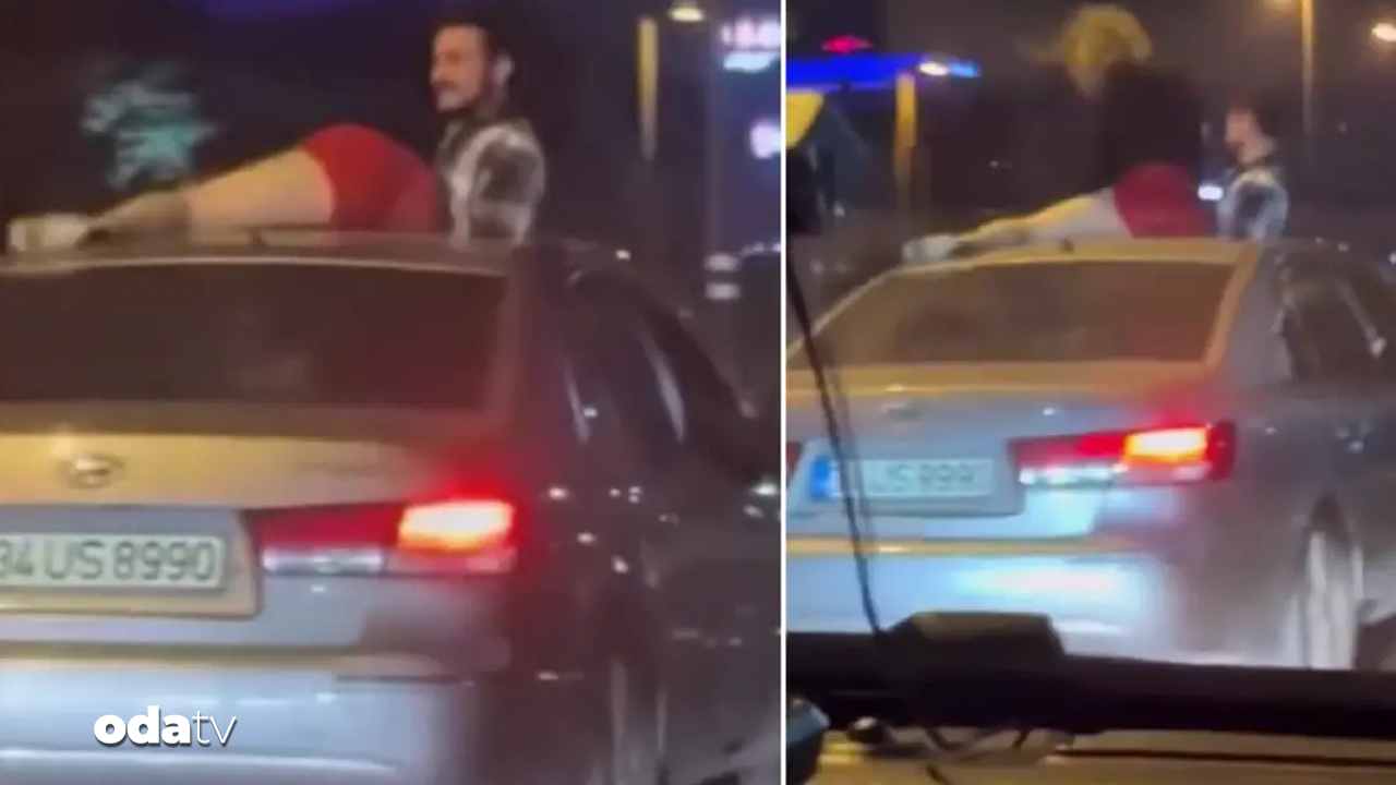 İstanbul’da bir kadın otomobilin üstüne çıkıp twerk yaptı