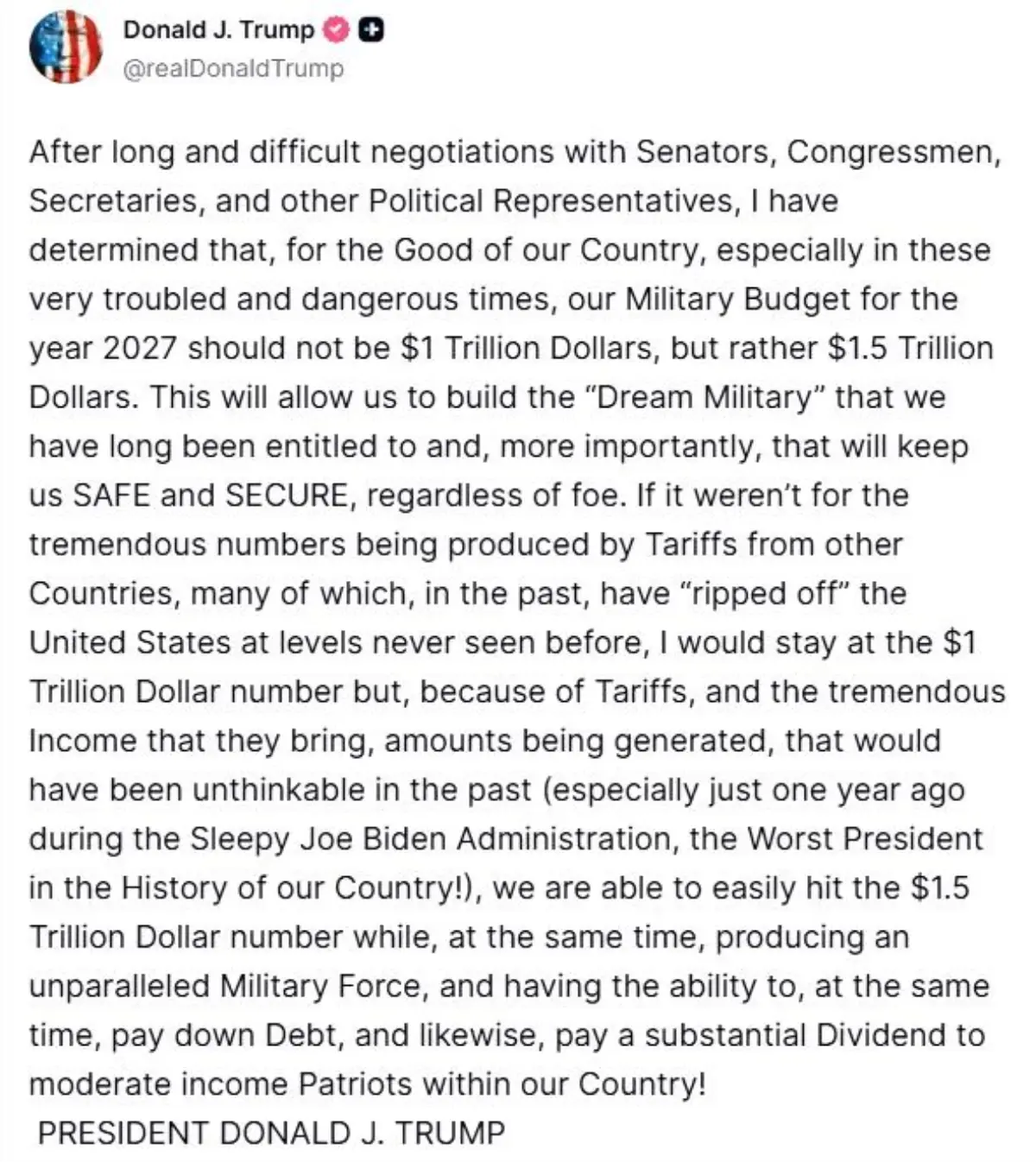 Trump, 2027 Askeri Bütçesini 1.5 Trilyon Dolar Olarak Belirledi