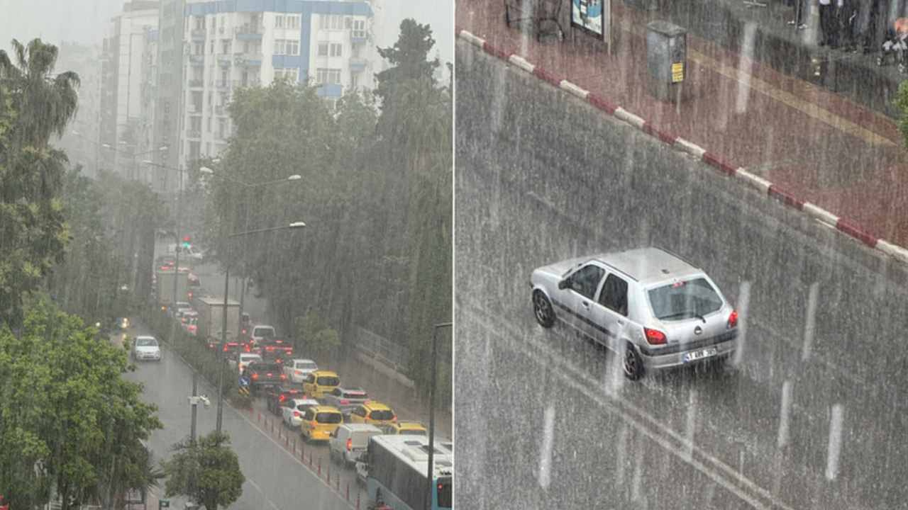 Antalya’da Dolu ve Sağanak Yağış Etkili Oldu